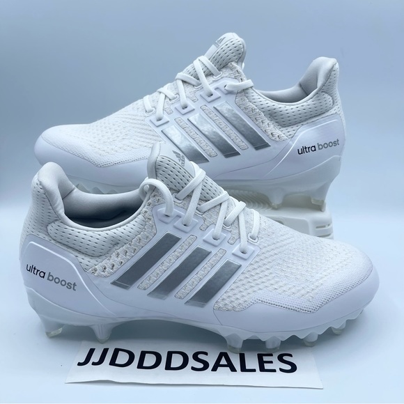 Adidas UltraBoost PE Football Cleats White Gray Silver Chrome